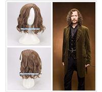Parrucca Riccia Sirius Brown Parrucca Cosplay Giochi Di Ruolo Di Halloween Costumi Per Capelli Neri Sirius + Cappuccio Per Parrucca