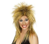 Parrucca Rock Diva Mullet Punk Anni '80 Costume Da Donna Accessorio