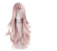 Parrucca rosa, compatibile for le donne Parrucche cosplay ondulate lunghe, morbide e sintetiche, for l'uso quotidiano Vita scolastica Lolita(Lace pink wavy)