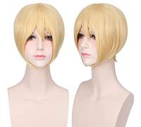 Parrucca rosa cosplay, parrucca corta colorata e dritta, parrucca per costume cosplay, parrucche per Halloween, parrucche per uomo o donna, parrucche sintetiche rosse e b,Blonde