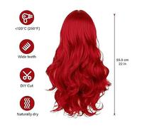 Parrucca Rossa Da 1 Pezzo E 1 Supporto, Parrucca Da Gioco Di Ruolo, Accessori Per Mascheratura, Set Di Parrucche Da Modella, Adatto Per Balli Quotidiani.
