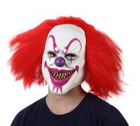Parrucca rossa di Halloween Maschera cosplay in lattice Maschera di Halloween horror Cosplay Spaventoso in lattice Maschera realistica per il viso Costume di Halloween Parrucca rossa Maschera cosplay