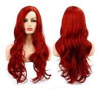 Parrucca Rossa Ladies Lunghi Ricci Ondulati Capelli Parrucche Sintetiche Cosplay Parrucca Completa Halloween Costume Party