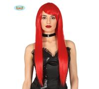 Parrucca Fashion Rossa Lunga Con Frangia Accessori Carnevale Donna