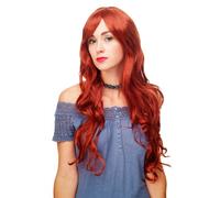 Parrucca Rosso Rame Boccoli Ondulato Lungo Boccoli Riga Ca. 70 CM 9204S-350