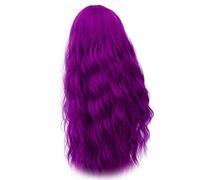 Parrucca RTGFS 28 pollici lunga riccia blu bionda verde rosa capelli sintetici naturali anime cosplay costume di halloween parrucche per le donne viola