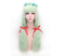 Parrucca RTGFS Harajuku Lolita lunga ondulata Bang Resistente al calore Sintetico Anime Cosplay Verde chiaro Grigio Bionda Marrone Parrucche per le donne PL-179