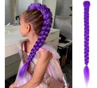 Parrucca Rum-i Anime Hunter Per Bambini, Parrucca Cosplay da Hunters Anime Per Donne E Uomini, Trecces Viola Realistiche Accessoris Cosplay per Giochi di Ruolo, Spettacoli Teatrali E Feste (Viola)
