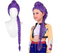 Parrucca Rum-i Di Anime Hunters, 85cm Extension Per Capelli Viola, Capelli Intrecciati Viola Demoni Cosplay Per Bambini E Adulti, Cappuccio Regolabile, Parrucca Realistica Per Costume Anime Di Natale