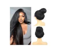 Parrucca senza colla, parrucca frontale in pizzo con capelli umani lisci e crespi, parrucca frontale in pizzo HD 4x4, pretagliata e pre-pizzicata, nodi invisibili, parrucca Yaki da donna(20inch)
