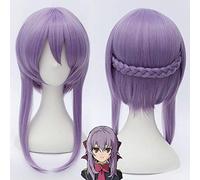 Parrucca Seraph of the End Hiiragi Shinoa Parrucche sintetiche per capelli viola chiaro resistente al calore Perucas Anime Costume Cosplay Parrucca + Cappellino parrucca KUXD0077