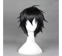 Parrucca Seraph of The End Yuichiro Hyakuya 30 cm 11,81"Parrucca cosplay anime corto dritto per uomo Ragazzi Festa in costume Nero Blu Mixe