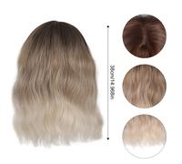 Parrucca sexy ondulata bionda da 38 cm con frangia per donna