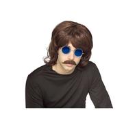 Parrucca Shag Uomo Lunga Anni '60 '70 Parrucca Disco Hippie Costume Per Adulti