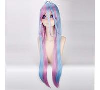 Parrucca Shiro Anime No Game No Life Parrucca lunga sfumata multicolore Capelli termici Resistenti al calore Gioco di ruolo Shiro Parrucche Cosplay Donna Taglia unica Parrucca Shiro 1