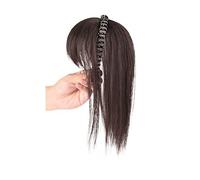 Parrucca Simulazione Frangia for capelli Parrucca Parte frontale Fascia for Una parrucca Copricapo Capelli bianchi Parrucche for ragazze Parrucche(Black straight hair-40CM)