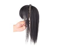 Parrucca Simulazione Frangia for capelli Parrucca Parte frontale Fascia for Una parrucca Copricapo Capelli bianchi Parrucche for ragazze Parrucche(Brown-black straight hair-40CM)