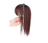 Parrucca Simulazione Frangia for capelli Parrucca Parte frontale Fascia for Una parrucca Copricapo Capelli bianchi Parrucche for ragazze Parrucche(Dark brown straight hair-40CM)