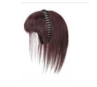 Parrucca Simulazione Frangia for capelli Parrucca Parte frontale Fascia for Una parrucca Copricapo Capelli bianchi Parrucche for ragazze Parrucche(Dark brown straight hair-25CM)