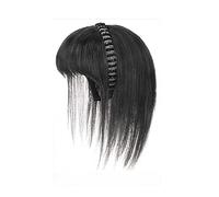 Parrucca Simulazione Frangia for capelli Parrucca Parte frontale Fascia for Una parrucca Copricapo Capelli bianchi Parrucche for ragazze Parrucche(Brown-black straight hair-25CM)