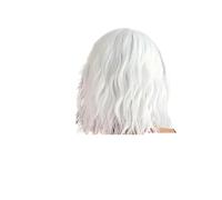 Parrucca sintetica a rotolo corto bianco argento da 1 pezzo può smussare l'onda d'acqua a metà spaccatura riccia for le donne