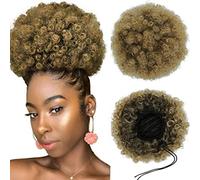 Parrucca sintetica afro con coulisse coda di cavallo corta crespo riccia chignon chignon parrucca Updo Clip in chignon extension per coda di cavallo di grandi dimensioni