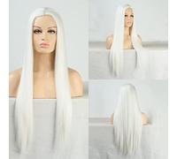 Parrucca Sintetica Afro Crespa Riccia Colore Arancione Onda Naturale Parrucca Lunga Per Donne Bianche Nere Capelli In Fibra Ad Alta Temperatura Parrucche Grigie Per Donne (Colore : Bianco, Lunghezza