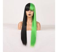 Parrucca Sintetica Afro Crespa Riccia Colore Arancione Onda Naturale Parrucca Lunga Per Donne Bianche Nere Capelli In Fibra Ad Alta Temperatura Parrucche Grigie Per Donne (Color : White, Stretched Le