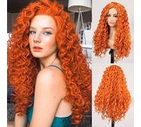 Parrucca Sintetica Afro Crespa Riccia Colore Arancione Onda Naturale Parrucca Lunga Per Donne Bianche Nere Capelli In Fibra Ad Alta Temperatura Parrucche Grigie Per Donne (Color : White, Stretched Le