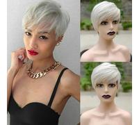 Parrucca sintetica bianca Parrucche corte per donne bianche/nere Parrucca con frangia naturale Cosplay-1033