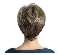 Parrucca sintetica bionda marrone 1 pezzo corto bouffant for la festa di in seta calda nera da donna indossare ogni giorno copertura completa della testa