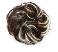 Parrucca sintetica chignon parrucca ciambella ondulata elastica gomma scrunchie pezzi di capelli coda di cavallo estensione dei capelli ricci avvolgere 7