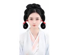 Parrucca sintetica Cinese Antico Hanfu Copricapo Chignon Capelli Antiche Donne Cinesi Parrucche Cosplay Accessori