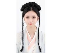 Parrucca sintetica Cinese Antico Hanfu Copricapo Chignon Capelli Antiche Donne Cinesi Parrucche Cosplay Accessori