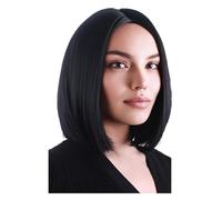 Parrucca sintetica colorata a caschetto - Acconciatura arcobaleno con frangia morbida per feste, Halloween e cosplay(75-740-black)