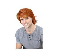 Parrucca sintetica corta bionda a strati per uomo - Calore per uso quotidiano, feste e cosplay(#18)