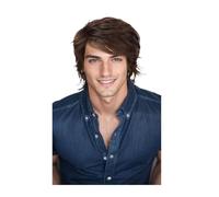 Parrucca sintetica corta bionda a strati per uomo - Calore per uso quotidiano, feste e cosplay(#4)