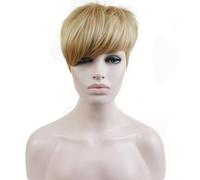 Parrucca sintetica corta da 6 pollici Aimole, parrucca liscia, resistente al calore, senza cappuccio, per feste
