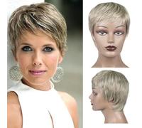 Parrucca sintetica corta e dritta con frangia per donna resistente al calore capelli naturali neri castani biondi arancioni parrucche-PX8-4I27I613-4 pollici-1 PC
