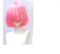 Parrucca sintetica corta e liscia con frangia rifinibile rosa rossa blu viola cosplay per donne parrucche corte-#35