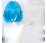 Parrucca sintetica corta e liscia con frangia rifinibile rosa rossa blu viola cosplay per donne parrucche corte-4/27HL