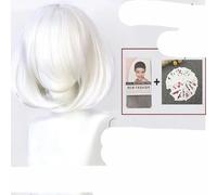 Parrucca sintetica corta e liscia con frangia rifinibile rosa rossa blu viola cosplay per donne parrucche corte-T27/30/4