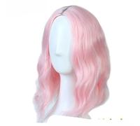 Parrucca sintetica corta e riccia da donna, per costume quotidiano, cosplay, in fibra ad alta temperatura, colore: nero naturale, 14 pollici