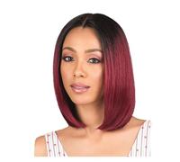 Parrucca sintetica corta e soffice, marrone e dorata, da indossare tutti i giorni e per le feste(716-K85)