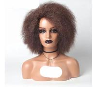 Parrucca sintetica corta e soffice per donne nere, capelli lisci e crespi, colore naturale, parrucche afro per donne-33-8 pollici-1 pezzo