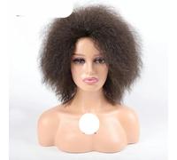 Parrucca sintetica corta e soffice per donne nere, capelli lisci e crespi, colore naturale, parrucche afro per donne, 4-8 pollici, 1 pezzo