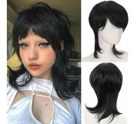 Parrucca sintetica corta nera bionda castana capelli finti parrucche per feste quotidiane cosplay per donne uomo ragazza ragazzo fibra ad alta temperatura-AK08-2