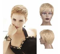 Parrucca sintetica corta nera Pixie Cut a strati Capelli naturali ondulati Parrucche in fibra resistente al calore per donne e ragazze-PX8-18-4 pollici-1 pz