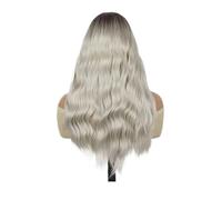 Parrucca sintetica da 1pc 28 pollici parrucche ricce super lunghe for le donne bionde con radici nere attaccatura dei capelli cuoio capelluto finto soffici sciolti(Ombre Ash Blonde)