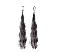 Parrucca sintetica da donna con capelli ricci e autoavvolgenti, 2 pezzi, anello da 18 pollici, chignon morbido naturale for uno styling senza sforzo(Color2)